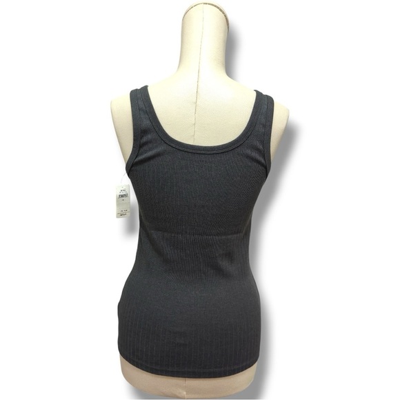 309 AERIE | NWT Charcoal Gray Ribbed Scoop Neck Tank Top (Size S) - Picture 4 of 12